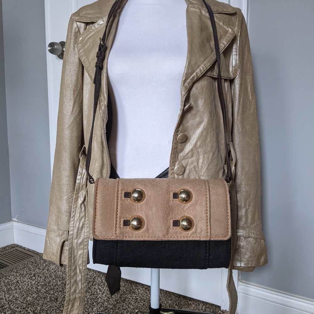 Kate Spade NY beige/black wool bag